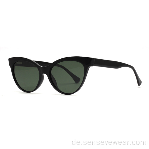 Frauen UV400 Injektion Acetat polarisierte Katzenauge Sonnenbrille